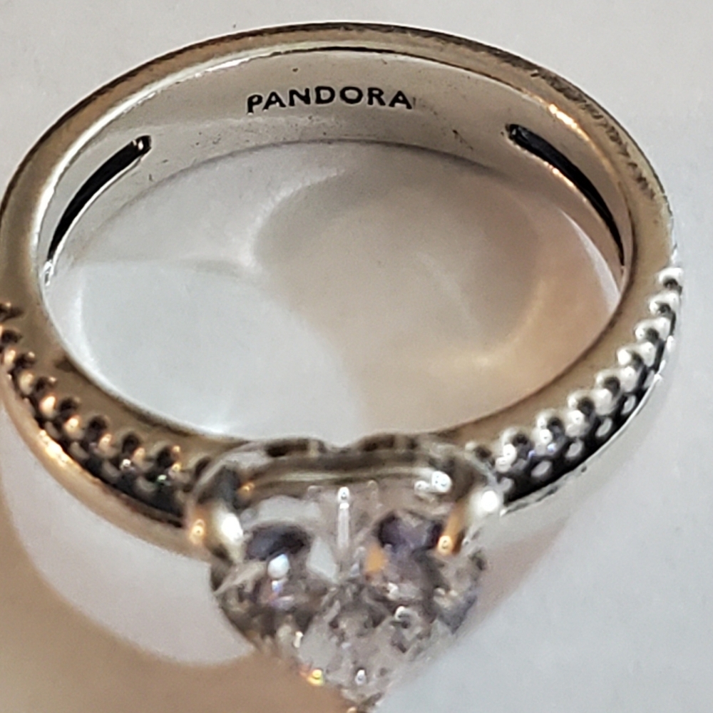Authentic NEW Pandora Double Band Heart Ring S925ALE CZ - Picture 10 of 10